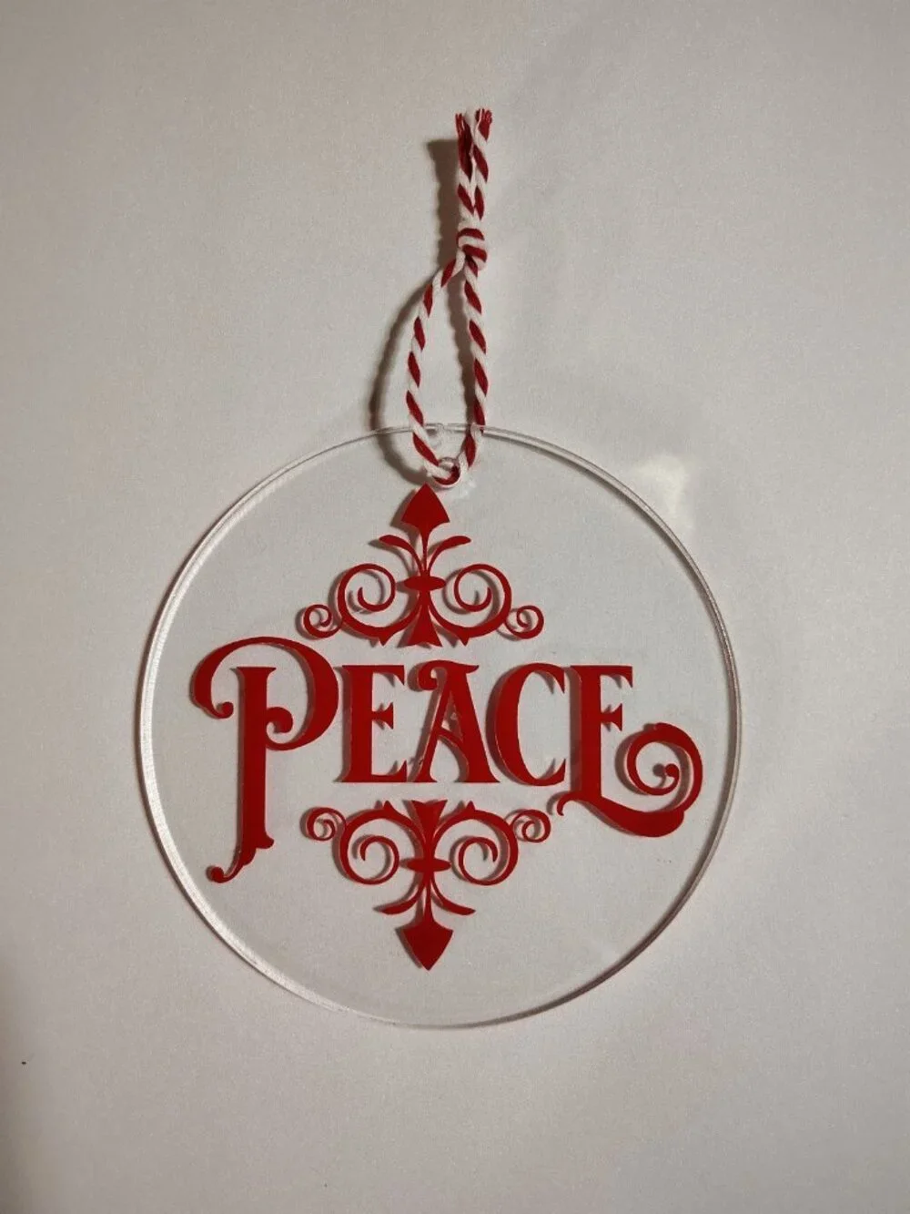 Handmade Vinyl Acrylic Christmas Ornament 4.5